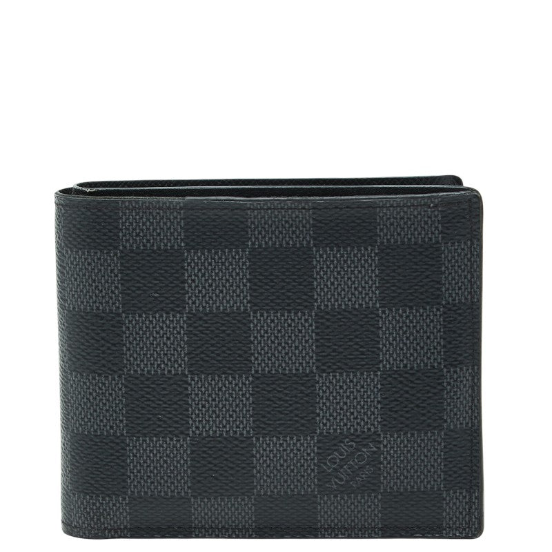 ルイ ヴィトン ダミエ グラフィット ポルトフォイユ マルコNM 二つ折り財布 N63336 ブラック PVC メンズ LOUIS VUITTON 【中古】