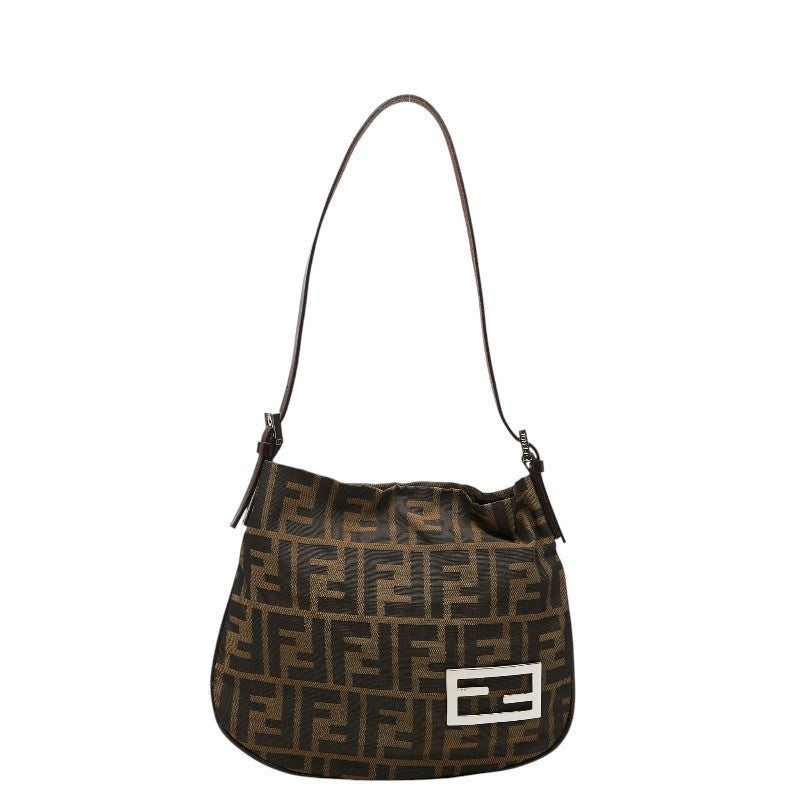 フェンディ ズッカ ハンドバッグ ワンショルダーバッグ ブラウン キャンバス レザー レディース FENDI 【中古】