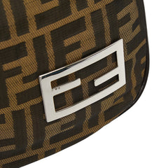フェンディ ズッカ ハンドバッグ ワンショルダーバッグ ブラウン キャンバス レザー レディース FENDI 【中古】