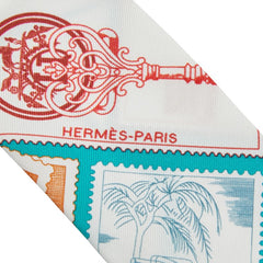 エルメス ツイリー LE PHILATELISTE DU FAUBOURG フォーブルの切手愛好家 スカーフ ホワイト マルチカラー レディース HERMES 【中古】