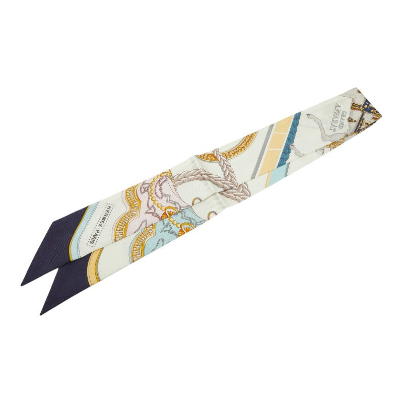 エルメス ツイリー GRAND APPARAT スカーフ ホワイト マルチカラー レディース HERMES 【中古】