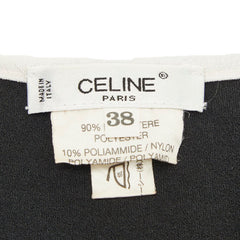 セリーヌ ロゴ タンクトップ キャミソール ノースリーブ サイズ：38 ブラック ホワイト ポリエステル ナイロン レディース CELINE 【中古】