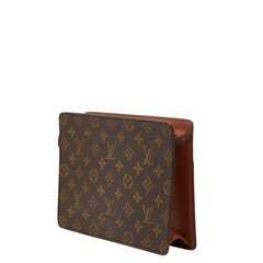 ルイ ヴィトン モノグラム ポシェット オム クラッチバッグ セカンドバッグ M51795 ブラウン PVC レザー メンズ LOUIS VUITTON 【中古】