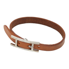 エルメス アピ ブレスレット □I ブラウン レザー レディース HERMES 【中古】