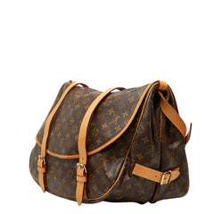 ルイ ヴィトン モノグラム ソミュール43 斜め掛け ショルダーバッグ M42252 ブラウン PVC レザー レディース LOUIS VUITTON 【中古】