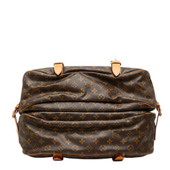 ルイ ヴィトン モノグラム ソミュール43 斜め掛け ショルダーバッグ M42252 ブラウン PVC レザー レディース LOUIS VUITTON 【中古】