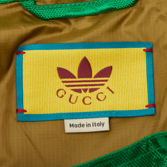 グッチ × アディダス adidas マクロGG ハーフジップ アノラック ジャケット サイズ44 グリーン ナイロン ポリエステル レーヨン コットン メンズ GUCCI 【中古】