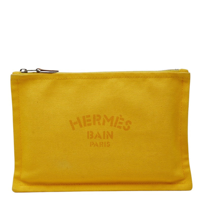 エルメス ヨッティングPM ポーチ 小物入れ イエロー コットン レディース HERMES 【中古】