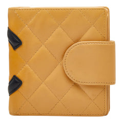 シャネル マトラッセ カンボン コンパクトウォレット 二つ折り財布 ベージュ ラムスキン レディース CHANEL 【中古】