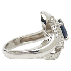 Pt850 プラチナ サファイア1.28ct ダイヤ0.43ct リング 指輪 レディース 9号 【中古】