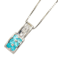Pt900 プラチナ Pt850 プラチナ パライバトルマリン0.35ct ダイヤ0.04ct ペンダント ネックレス レディース 【中古】