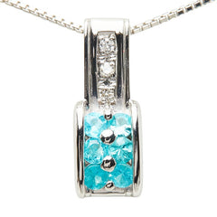 Pt900 プラチナ Pt850 プラチナ パライバトルマリン0.35ct ダイヤ0.04ct ペンダント ネックレス レディース 【中古】