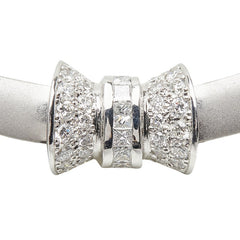 K18WG ホワイトゴールド ダイヤ1.15ct リボンモチーフ ネックレス レディース 【中古】