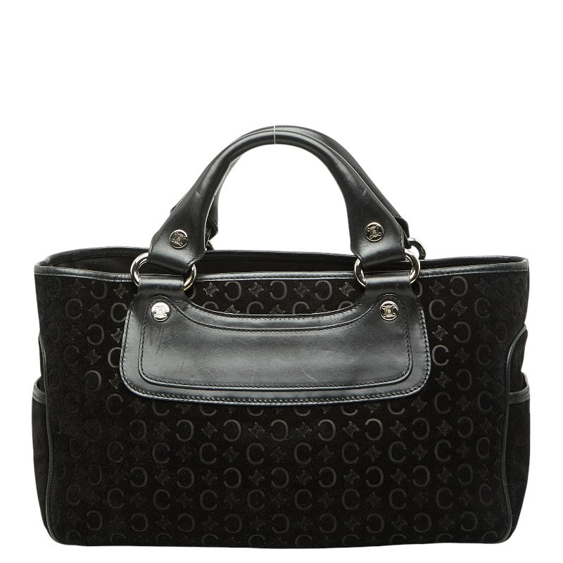 セリーヌ Cマカダム ブギーバッグ ハンドバッグ ブラック スウェード レザー レディース CELINE 【中古】