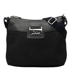 ディオール ストリートシック トロッター 斜め掛け ショルダーバッグ ブラック ネイビー レザー ジャガード レディース Dior 【中古】
