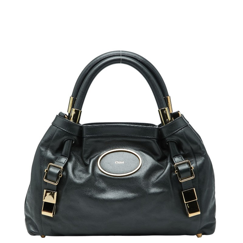 クロエ ヴィクトリア ハンドバッグ ブラック レザー レディース Chloe 【中古】