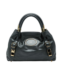 クロエ ヴィクトリア ハンドバッグ ブラック レザー レディース Chloe 【中古】