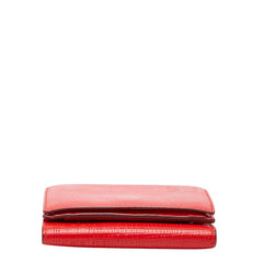 ロエベ アナグラム 三つ折り財布 コンパクトウォレット レッド レザー レディース LOEWE 【中古】