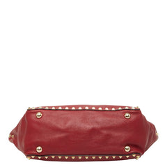 ヴァレンティノ ガラヴァーニ ロックスタッズ ハンドバッグ ショルダーバッグ 2WAY レッド レザー レディース VALENTINO 【中古】