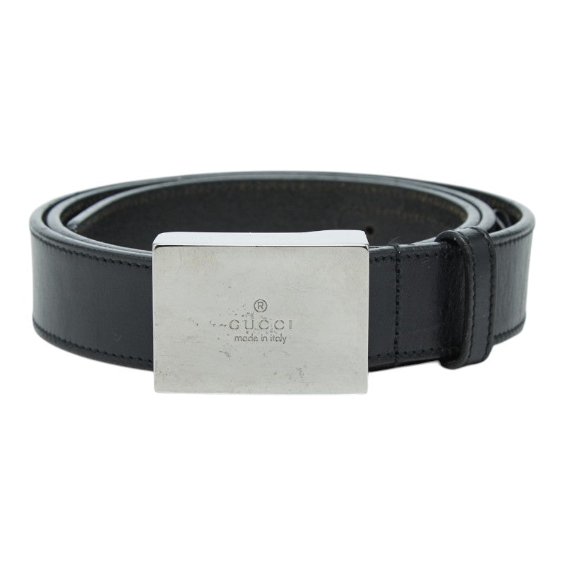 グッチ ロゴ バックルベルト サイズ 90/36 114966 ブラック レザー メンズ GUCCI 【中古】