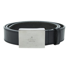 グッチ ロゴ バックルベルト サイズ 90/36 114966 ブラック レザー メンズ GUCCI 【中古】
