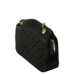 シャネル マトラッセ ヴィンテージ チェーンショルダーバッグ ブラック ゴールド金具 スウェード レディース CHANEL 【中古】