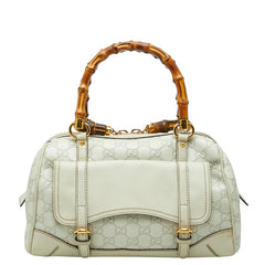 グッチ グッチシマ バンブー ハンドバッグ 159400 ホワイト レザー レディース GUCCI 【中古】