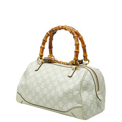 グッチ グッチシマ バンブー ハンドバッグ 159400 ホワイト レザー レディース GUCCI 【中古】
