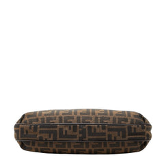 フェンディ ズッカ 斜め掛け ショルダーバッグ 8BT190 ブラウン キャンバス レザー レディース FENDI 【中古】