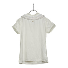 シャネル ココマーク チェーンモチーフ Tシャツ カットソー 09P サイズ40 ホワイト コットン ナイロン チュール レディース CHANEL 【中古】