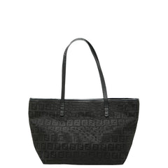 フェンディ ズッキーノ トートバッグ ショルダーバッグ 8BH075 ブラック キャンバス レディース FENDI 【中古】