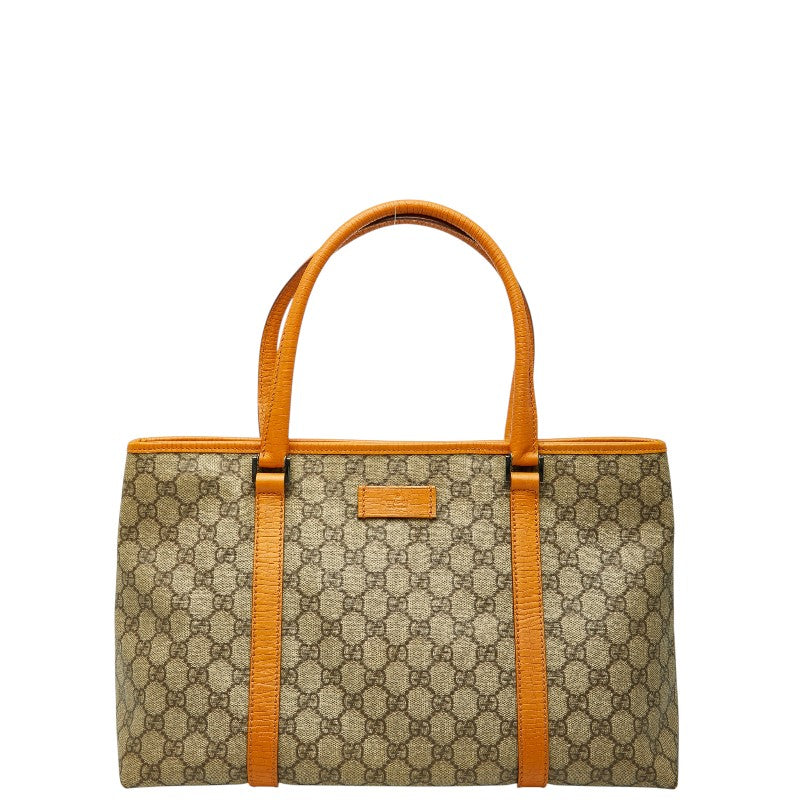 グッチ GGスプリーム ハンドバッグ トートバッグ 114595 ベージュ オレンジ系 PVC レザー レディース GUCCI 【中古】