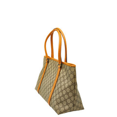 グッチ GGスプリーム ハンドバッグ トートバッグ 114595 ベージュ オレンジ系 PVC レザー レディース GUCCI 【中古】