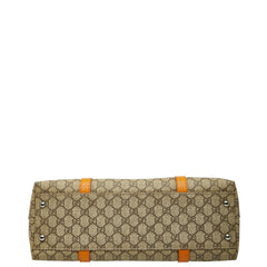 グッチ GGスプリーム ハンドバッグ トートバッグ 114595 ベージュ オレンジ系 PVC レザー レディース GUCCI 【中古】