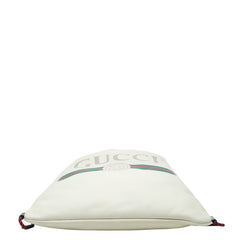 グッチ シェリーライン ドローストリング リュック バックパック 巾着 516639 アイボリー レザー レディース GUCCI 【中古】