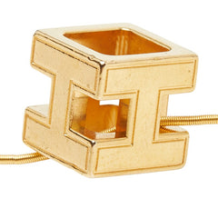 エルメス カージュ ド アッシュ Hキューブ ネックレス ゴールド メッキ レディース HERMES 【中古】