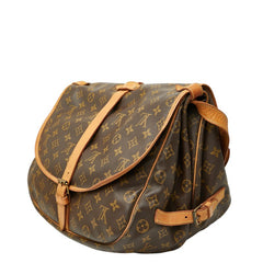 ルイ ヴィトン モノグラム ソミュール35 斜め掛け ショルダーバッグ M42254 ブラウン PVC レザー レディース LOUIS VUITTON 【中古】