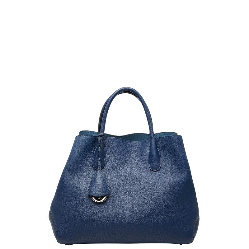 ディオール オープンバー トートバッグ ハンドバッグ ネイビー レザー レディース Dior 【中古】