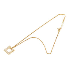 ディオール スクエア ネックレス ゴールド メッキ ラインストーン レディース Dior 【中古】