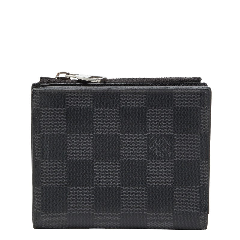 ルイ ヴィトン ダミエ グラフィット ポルトフォイユ スマート 二つ折り財布 N64021 ブラック PVC メンズ LOUIS VUITTON 【中古】