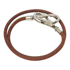 エルメス アタメ チョーカー ブレスレット ブラウン レザー レディース HERMES 【中古】