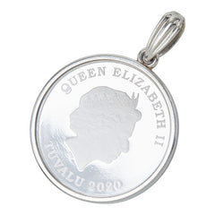 Pt1000 プラチナ Pt900 プラチナ ツバルホース 2020年 1/5oz エリザベス2世 30ドル白金貨 ペンダントトップ ネックレス レディース 【中古】