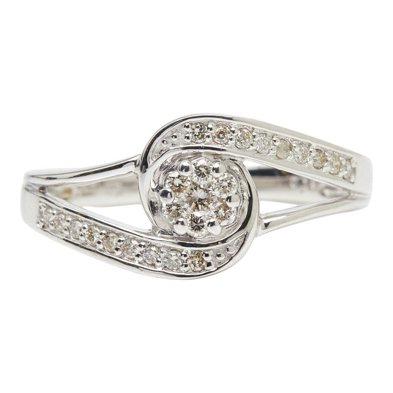 K18WG ホワイトゴールド ダイヤ0.19ct リング 指輪 レディース 10.5号 【中古】