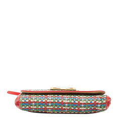 フェンディ 斜め掛け 編み込み ウーブン ショルダーバッグ マルチカラー レザー レディース FENDI 【中古】