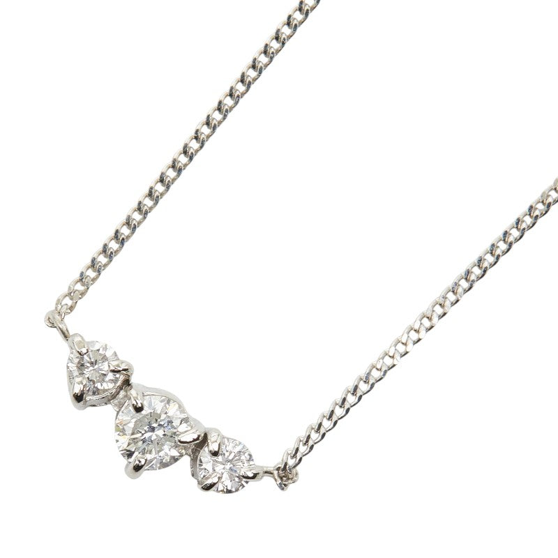 Pt850 プラチナ ダイヤ0.40ct ネックレス レディース 【中古】