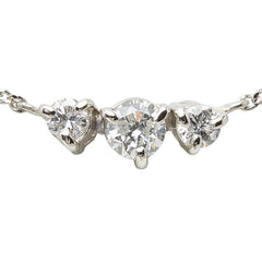 Pt850 プラチナ ダイヤ0.40ct ネックレス レディース 【中古】