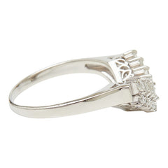 Pt900 プラチナ ダイヤ0.35ct V字リング リング 指輪 レディース 12.5号 【中古】