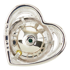 Pt900 プラチナ エメラルド0.35ct ハートモチーフ ペンダントトップ ネックレス レディース 【中古】