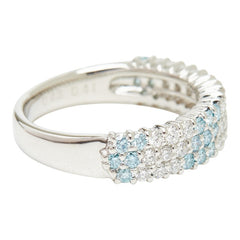 Pt950 プラチナ ブルーダイヤモンド0.43ct ダイヤ0.41ct Koo-fu リング 指輪 レディース 11号 【中古】
