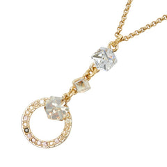 スワロフスキー サークル キューブ ネックレス ゴールド メッキ クリスタル レディース SWAROVSKI 【中古】